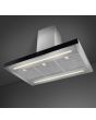 Smeg KBTI9L4VN 90cm Island Hood, Stainless Steel with Black Glass Facia Auto