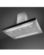 Smeg KBTI9L4VN 90cm Island Hood, Stainless Steel with Black Glass Facia Auto