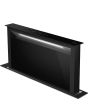 Smeg KDD90CNE 90cm Island Downdraft Hood, Black Glass