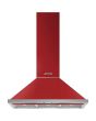 Smeg KPF9RD 90cm Portofino Chimney Hood, Red