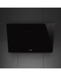 Smeg KV394N 90cm Angled Chimney Hood in Black Glass Auto Vent 2.0