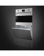 Smeg SF4390MCX 45cm Classic Combi Microwave Oven, Stainless Steel