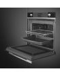 Smeg SO6102M2N 60cm Linea Speedwave XL Combi Microwave, Black Glass