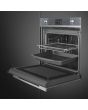 Smeg SO6102M2S 60cm Linea Speedwave XL Combi Microwave, Silver Glass
