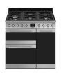 Smeg SY93-1 90cm Symphony Dual Fuel Range Cook, Eclipse Glass