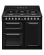 Smeg TR103BL 100cm Victoria Dual Fuel Range Cooker, Black