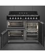 Smeg TR103BL 100cm Victoria Dual Fuel Range Cooker, Black