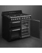 Smeg TR103BL 100cm Victoria Dual Fuel Range Cooker, Black