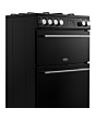 Belling FSA VISION 60DF 60cm Dual Fuel Cooker with Double Oven - Black & Silver Steel