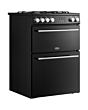 Belling FSA VISION 60DF 60cm Dual Fuel Cooker with Double Oven - Black & Silver Steel