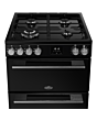 Belling FSA VISION 60DF 60cm Dual Fuel Cooker with Double Oven - Black & Silver Steel