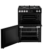 Belling FSA VISION 60DF 60cm Dual Fuel Cooker with Double Oven - Black & Silver Steel