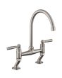Rangemaster TAQCLASSBRBF/BF Aquaclassic Dual Lever Bridge Tap - Brushed Finish