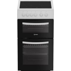 Indesit ITE5VMW Freestanding 50cm Electric Cooker with Ceramic Hob