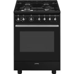 Smeg CX61GMBL Concert Dual Fuel Cooker with Single Oven - Black