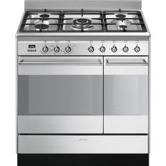 Smeg SUK92MX9-1 90cm Concert Dual Fuel Range Cooker, Stainless Steel