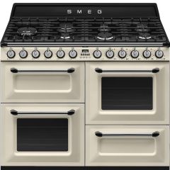 Smeg TR4110P1 110cm Victoria Dual Fuel Range Cooker, Cream