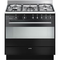 Smeg SUK91MBL9 Dual Fuel Range Cooker, Black
