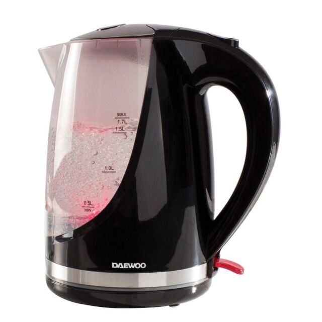 Daewoo SDA1666GE 1.7L Colour Changing Kettle - Black