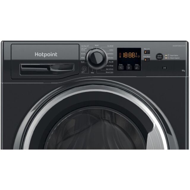 Hotpoint NSWF 946 BS UK Anti-Stain 8kg 1400rpm Washing Machine - Black