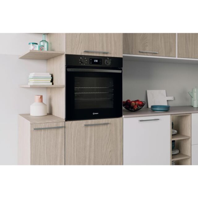 Indesit Turn&Go IO 253 B UK Built-In Electric Single Oven - Black