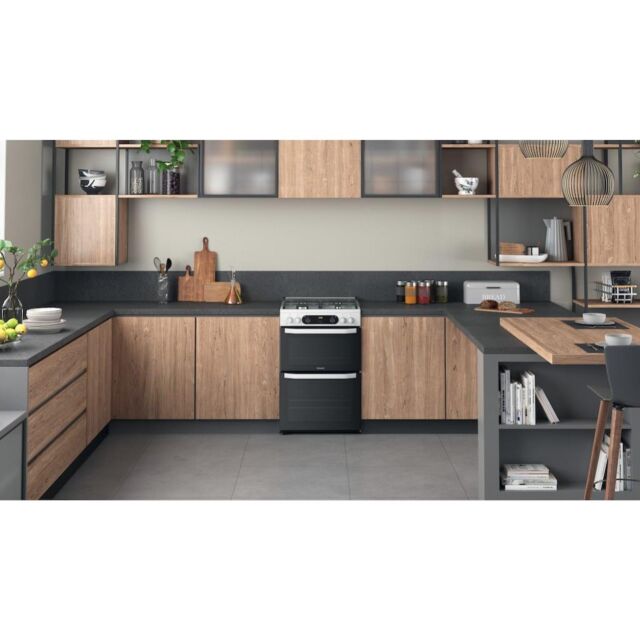 Hotpoint HDM67G0CCW/UK Double Cooker - White