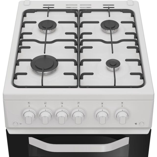 Hotpoint HTG5GCW Freestanding 50cm Gas Double Cooker - White