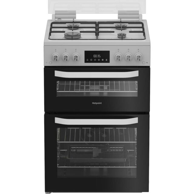 Hotpoint HDG6GDCW Freestanding 60cm Gas Double Cooker - White