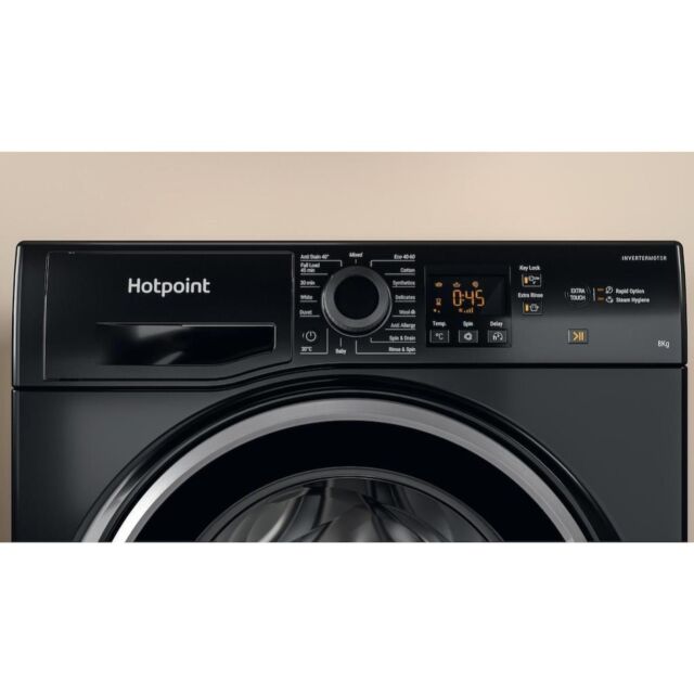 Hotpoint NSWM 864C BS UK N Black 8kg Freestanding Washing Machine