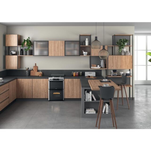 Hotpoint HDM67G0CCX/UK 60cm Double Gas Cooker - Inox