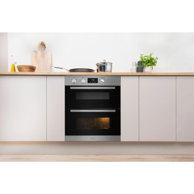 Indesit Aria IDU 6340 IX Electric Built-Under Oven - Stainless Steel and Black