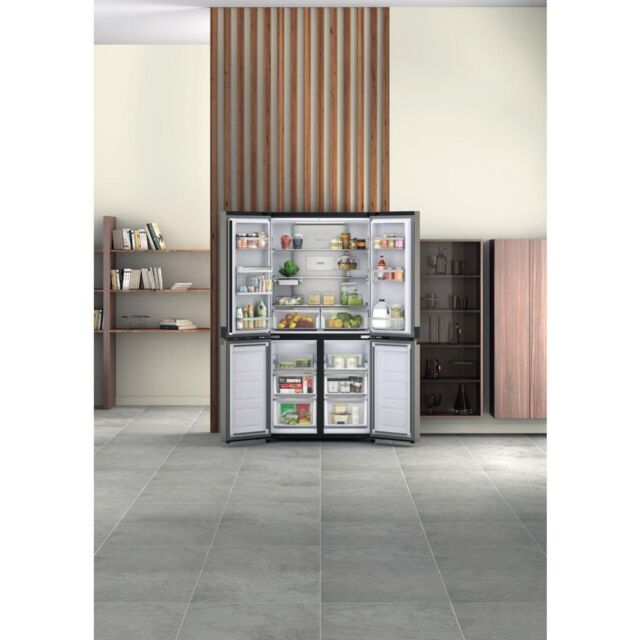 Hotpoint HQ9 U1BL UK Active 4 Door Fridge Freezer - Black Stainless