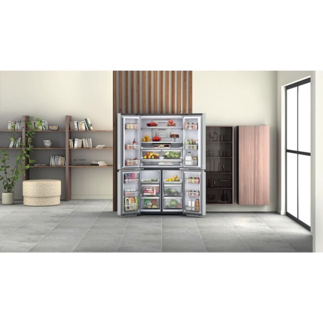 Hotpoint HQ9 M2L UK Active 4 Door Fridge Freezer - Stainless Steel