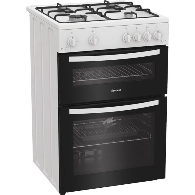 Indesit IDG6GW Freestanding 60cm Gas Double Cooker - White