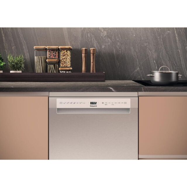Hotpoint H7FHS41X 60cm Freestanding 15 Place Dishwasher - Inox