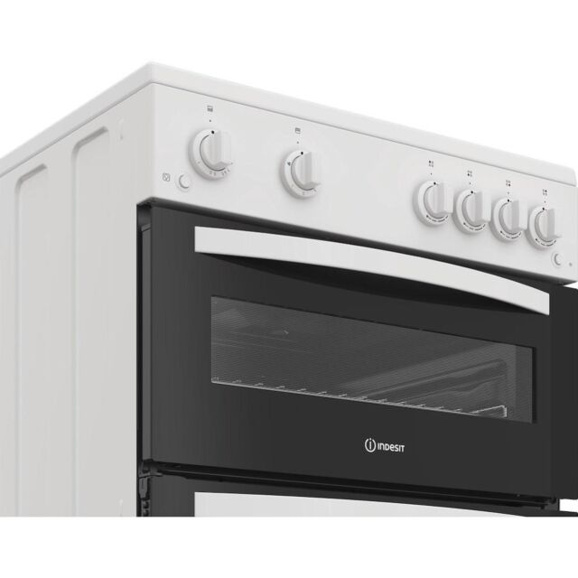 Indesit IDG6GW Freestanding 60cm Gas Double Cooker - White