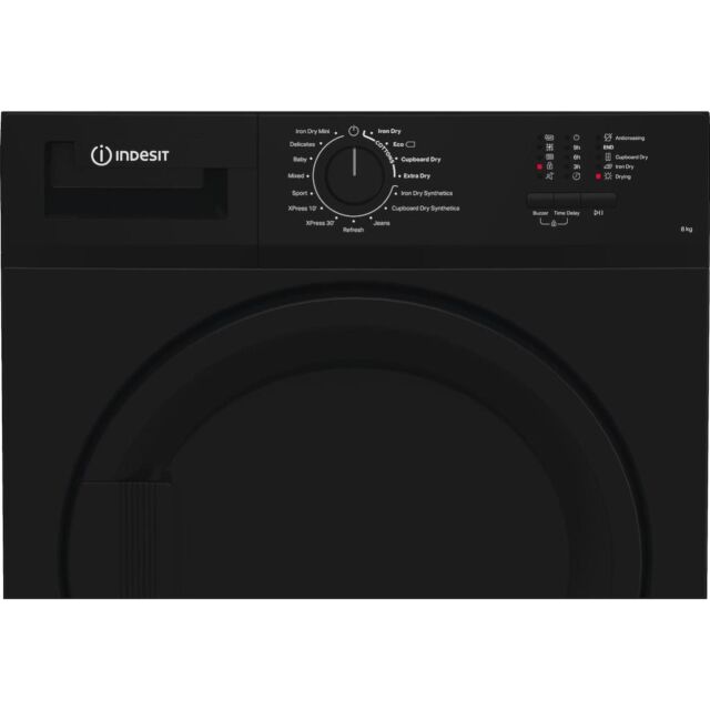 Indesit CYDC82BBGLUK 8kg Condenser Tumble Dryer - Black