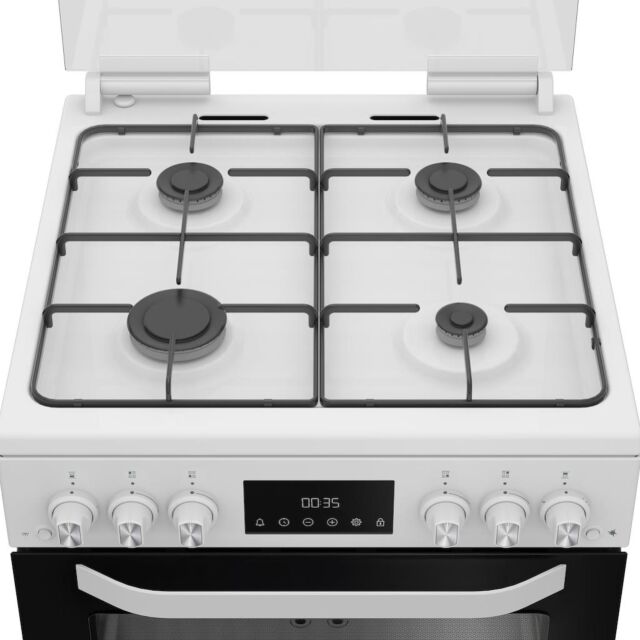 Hotpoint HDG6GDCW Freestanding 60cm Gas Double Cooker - White