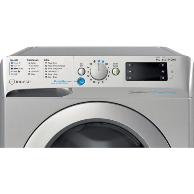 Indesit BDE 96436 SV UK Freestanding 9+6kg Washer Dryer - Silver