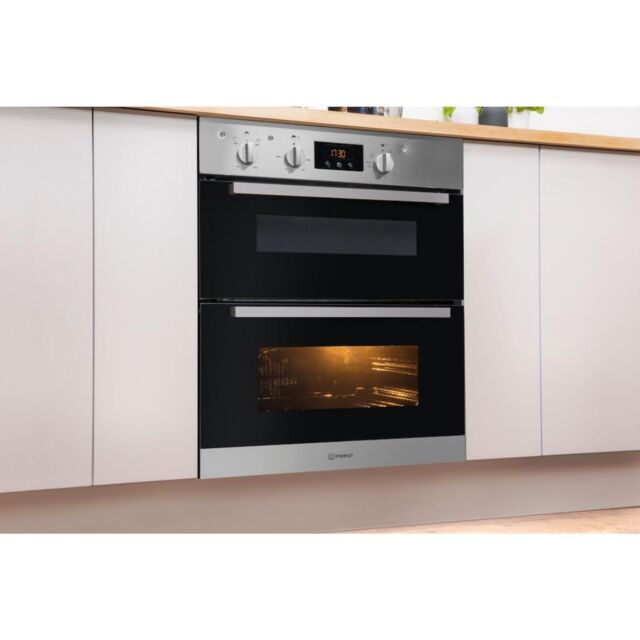 Indesit Aria IDU 6340 IX Electric Built-Under Oven - Stainless Steel and Black