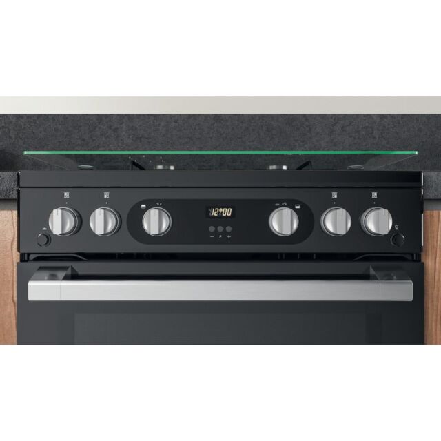 Hotpoint HDM67G0C2CB/UK Double Gas Cooker - Black