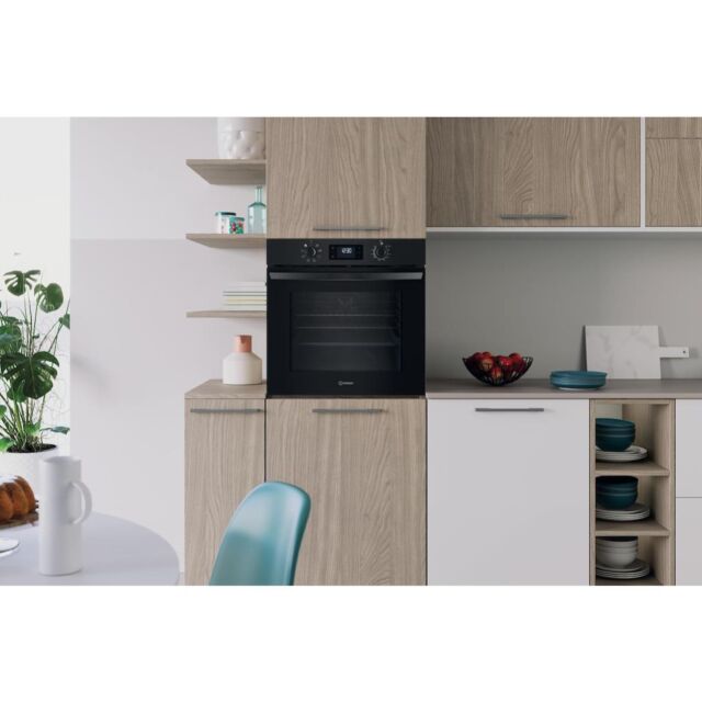 Indesit Turn&Go IO 253 B UK Built-In Electric Single Oven - Black