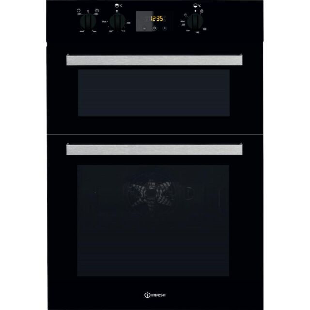 Indesit Aria IDD 6340 BL Electric Double Built-In Oven in Black