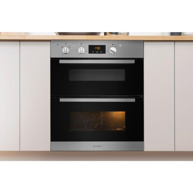 Indesit Aria IDU 6340 IX Electric Built-Under Oven - Stainless Steel and Black