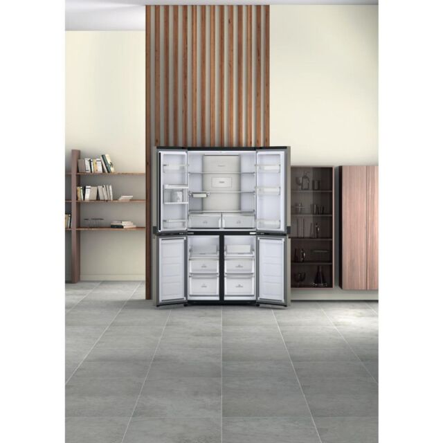 Hotpoint HQ9 U1BL UK Active 4 Door Fridge Freezer - Black Stainless