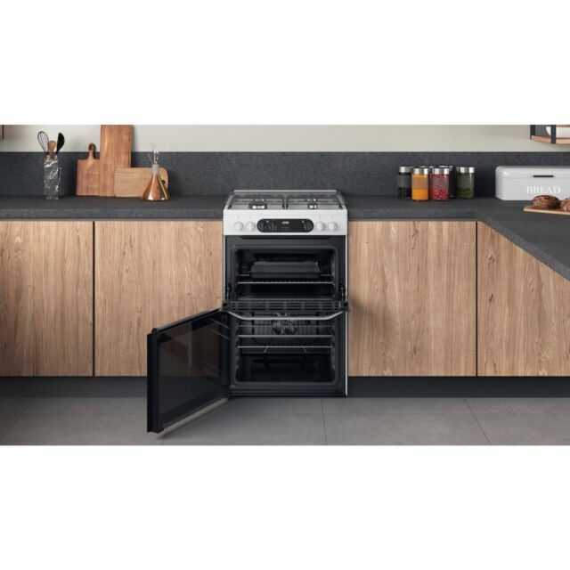 Hotpoint HDM67G9C2CW/UK Double Dual Fuel Cooker - White