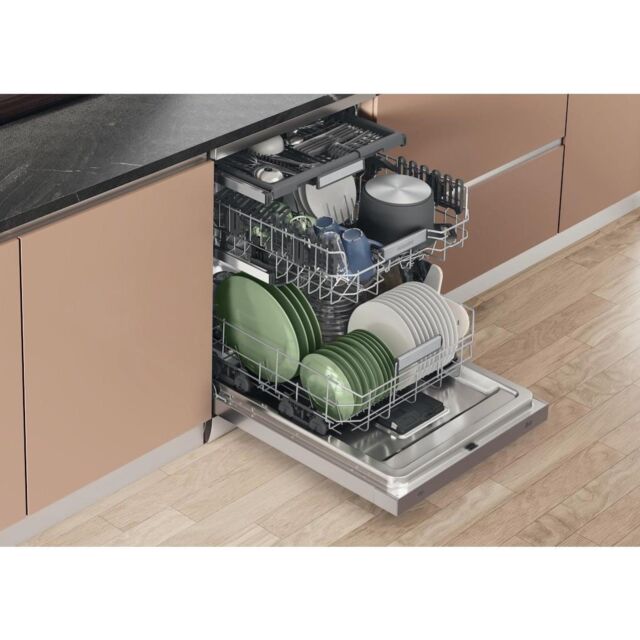 Hotpoint H7FHS41X 60cm Freestanding 15 Place Dishwasher - Inox