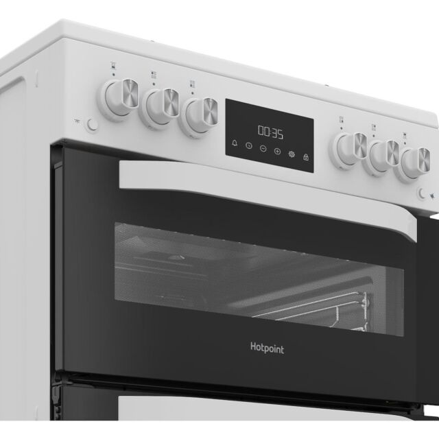 Hotpoint HDG6GDCW Freestanding 60cm Gas Double Cooker - White