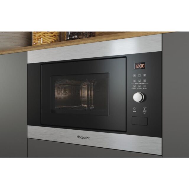 Hotpoint MF25G IX H Built-In Compact Microwave Oven - Inox