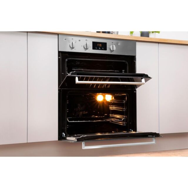 Indesit Aria IDU 6340 IX Electric Built-Under Oven - Stainless Steel and Black